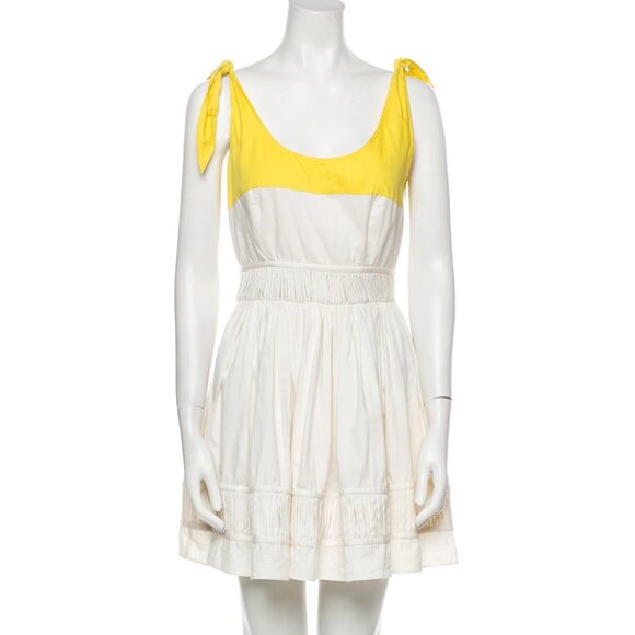 Opening Ceremony Dresses & Skirts - OPENING CEREMONY Colorblock Mini Dress Size S - Sunny Yellow & White Cotton